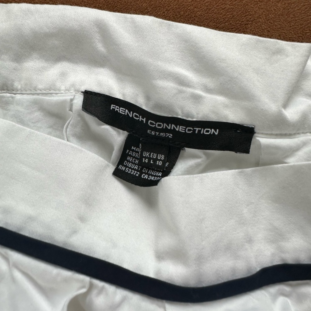 French Connection White Skirt with Navy Scalloped Hem - Picture 10 of 11